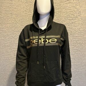 Bebe Black and Gold Logo Hoodie